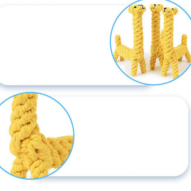 PetHaven.comSmall Dogs Cleaning Teeth Puppy Dog Rope Knot Ball Toy Playing Animals Dogs Toys PetsGiraffe Bite Resistant Pet Dog Chew Toys For Small Dogs Cleaning Teeth4