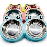 PetHaven.comFood Bowl Pet Food ContainerFood Bowl Pet Food ContainerSpecification: 
100% new quality 
Material: ABS / Stainless Steel 
Color: pink, green, blue 
Size: 28 * 11.5 * 4cm 
Easy to clean Can be used for food and water 
Pac0