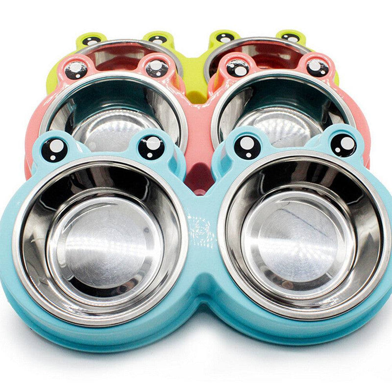 PetHaven.comFood Bowl Pet Food ContainerFood Bowl Pet Food ContainerSpecification: 
100% new quality 
Material: ABS / Stainless Steel 
Color: pink, green, blue 
Size: 28 * 11.5 * 4cm 
Easy to clean Can be used for food and water 
Pac0