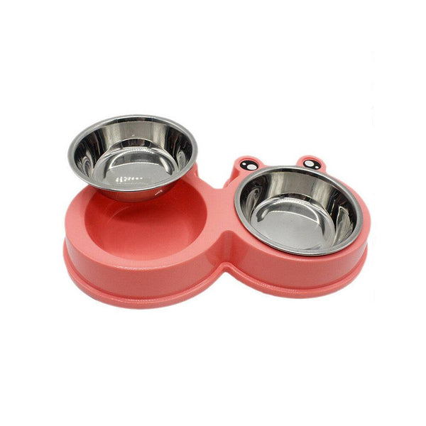 PetHaven.comFood Bowl Pet Food ContainerFood Bowl Pet Food ContainerSpecification: 
100% new quality 
Material: ABS / Stainless Steel 
Color: pink, green, blue 
Size: 28 * 11.5 * 4cm 
Easy to clean Can be used for food and water 
Pac0