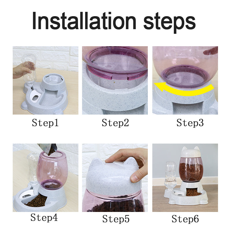 PetHaven.comAutomatic pet feeder drinking fountainAutomatic pet feeder drinking fountainProduct Name: Pet Feeder
 
 Product size: 26 * 21 * 30cm
 
 (length, width, height)
 
 Capacity: water bottle 528ml bucket 2.21
 
 Product material pet material
 
 s0