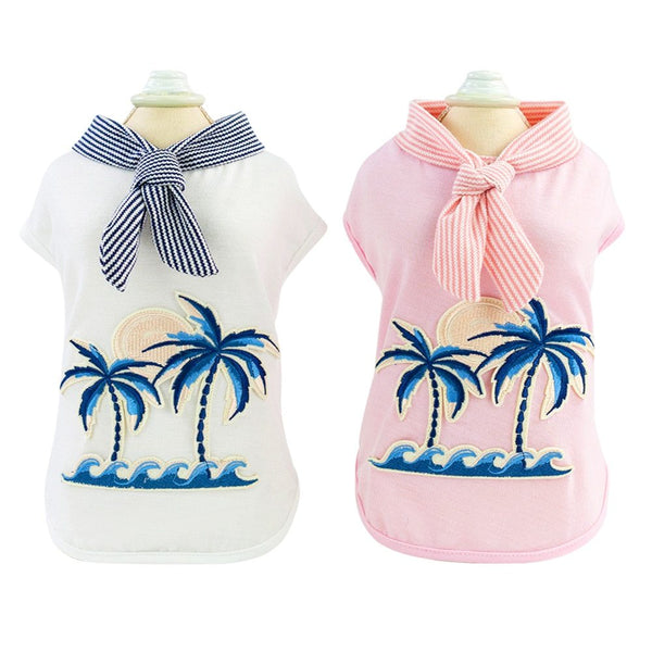 PetHaven.comCoconut tree embroideryCoconut tree embroidery from pet clothingMaterial: Cotton
 
 style: Casual
 
 Color: pink, white


 v\:* {behavior:url(#default#VML);}o\:* {behavior:url(#default#VML);}x\:* {behavior:url(#default#VML);}.sha0