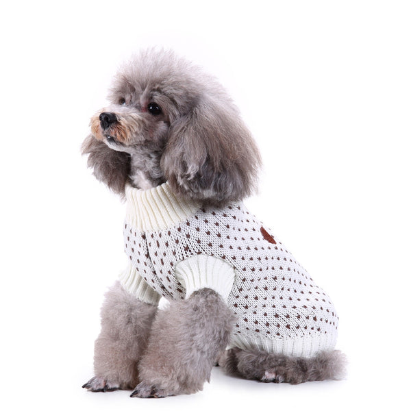PetHaven.comChristmas Snowflake dog sweaterChristmas Snowflake dog sweaterMaterial: polyester
 
 Product Category: Sweaters
 
 Style: British
 
 Applicable gender: generic


 
 
 
 Size
 
 
 Length
 
 
 Bust
 
 
 Collar
 
 
 
 S
 21
 28
 20