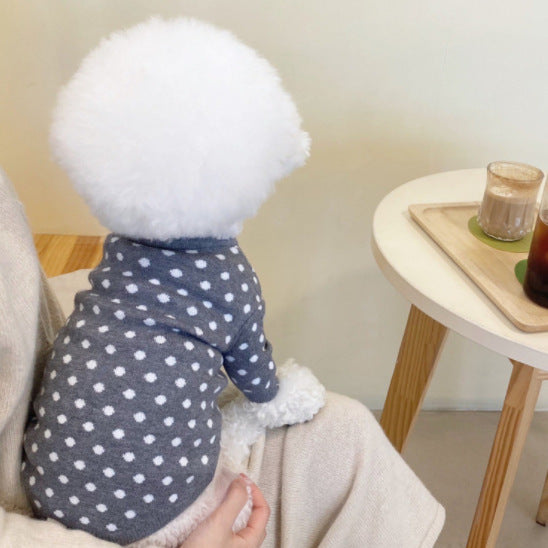 PetHaven.comWinter Pet Knitting Sweater BomeiAutumn And Winter Pet Knitting Sweater BomeiProduct information:
 
 
 Material: knitted
 
 Color: blue (excluding small bags), black squares, pink squares, blue dots, gray dots, red dots, rice double pockets, 0