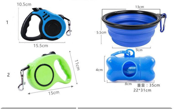 PetHaven.comPet Supplies Dog Leash Foldable Dog Bowl Pickup Garbage BagPet Supplies Dog Leash Foldable Dog Bowl Pickup Garbage BagEnsure hassle-free outings with your furry friend using this Pet Supplies Dog Leash Foldable Dog Bowl Pickup Garbage Bag set. The durable dog leash offers a secure gpet handling