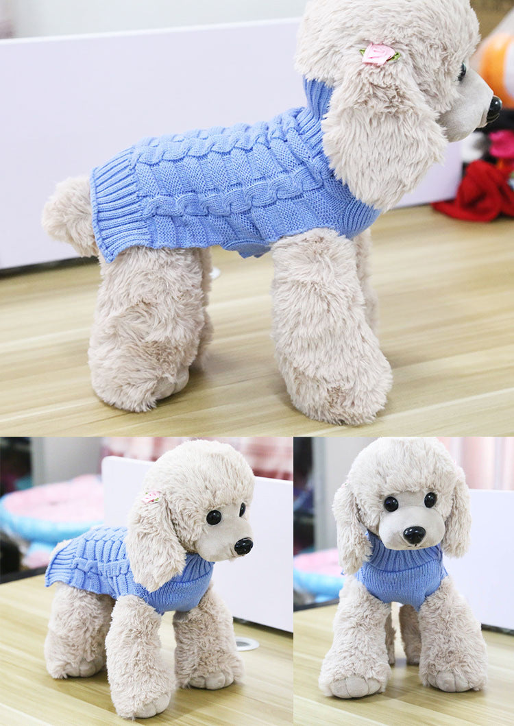 PetHaven.comCashmere Twisted Rope Pet Sweater Dog Clothes Pet ProductsCashmere Twisted Rope Pet Sweater, Dog Clothes, Pet ProductsProduct information:
 
 Material: Wool
 
 Style: pet sweater
 
 Features: sweater
 
 
 
 Size Information:
 
 Size: XS Bust 30cm, Back Length 30cm
 
 S chest circumf0