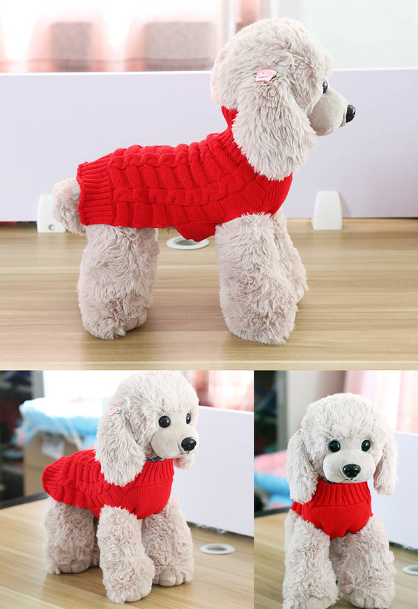 PetHaven.comCashmere Twisted Rope Pet Sweater Dog Clothes Pet ProductsCashmere Twisted Rope Pet Sweater, Dog Clothes, Pet ProductsProduct information:
 
 Material: Wool
 
 Style: pet sweater
 
 Features: sweater
 
 
 
 Size Information:
 
 Size: XS Bust 30cm, Back Length 30cm
 
 S chest circumf0