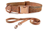 PetHaven.comFaux Linen Metal Buckle Collar Dog LeashFaux Linen Metal Buckle Collar Dog LeashProduct information:
"Upgrade your pet's walking experience with the Faux Linen Metal Buckle Collar Dog Leash. Designed for durability and style, this leash combines7