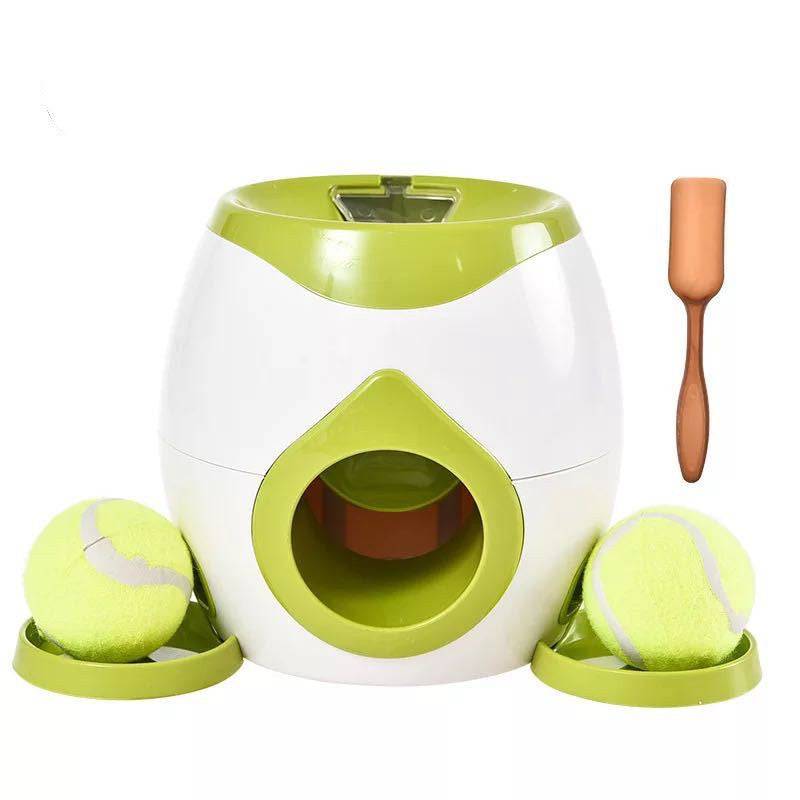 PetHaven.comSmart Pet Feeder Tennis Ball Missing Device Throwing Reward MachineSmart Pet Feeder Tennis Ball Missing Device Throwing Reward MachineOverview:
 
 
 1. This is a good helper to train your dogs.
 
 --Training your dog to put the ball into the machine
 
 --Wait for the ball roll out along the track (bowls