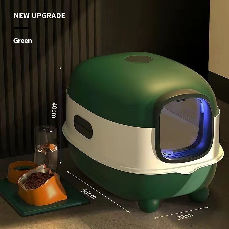 PetHaven.comLitter Box Fully Enclosed Oversized UV SterilizationLitter Box Fully Enclosed Oversized UV SterilizationProduct information:
 
 Specification: Large cat litter box
 
 Target audience: Cats
 
 Material: PP
 
 Colors: Starry Sky Grey Basic Deodorization, Roland Purple BaLitter box