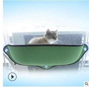PetHaven.comWindow sill cat hammockWindow sill cat hammockSize: 59*22*13cm
 
 Material: EVA + felt cloth
 
 Product Features / Features:
 
 
 A wrapped suction cup cat hammock for winter and summer
 
 
 1. The cat litter isDog/Cat house