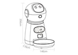 PetHaven.comAutomatic pet feederAutomatic pet feeder●Grain storage barrel: Removable grain barrel, easy to clean
 
 ●Applicable food: 5mm-12mm dry food
 
 Manual feeding: single feeding once, about 5g each time
 
 ●Au0