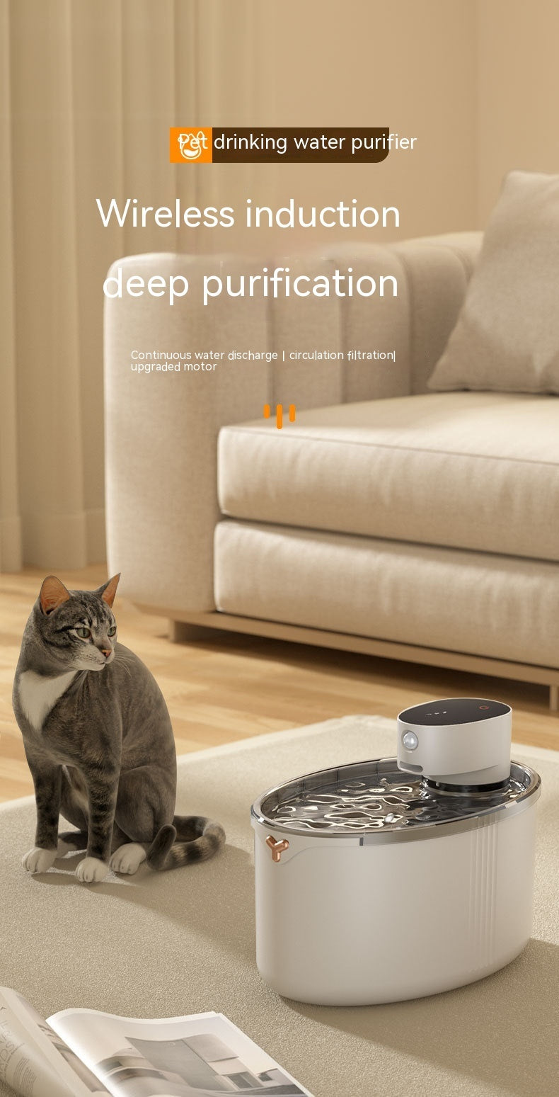 PetHaven.comPet Wireless Smart Cat Mute Water DispenserPet Wireless Smart Cat Mute Water DispenserProduct information:
 
 Color: porcelain white [lithium battery 4000 safety], dark blue [lithium battery 4000 safety], filter element [6 pieces]]
 
 Specification: WFeeder
