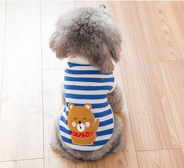 PetHaven.comDog clothesCat,Dog Sweatermaterial: Wool
 
 Product category: Sweater
 
 Applicable gender: universal
 
 Color: yellow cat, green lion, pink rabbit, red puppy, blue panda, yellow lion, gray p0