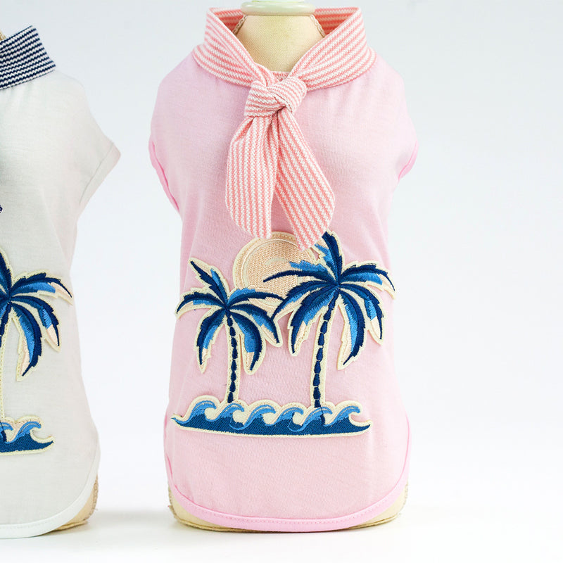 PetHaven.comCoconut tree embroideryCoconut tree embroidery from pet clothingMaterial: Cotton
 
 style: Casual
 
 Color: pink, white


 v\:* {behavior:url(#default#VML);}o\:* {behavior:url(#default#VML);}x\:* {behavior:url(#default#VML);}.sha0