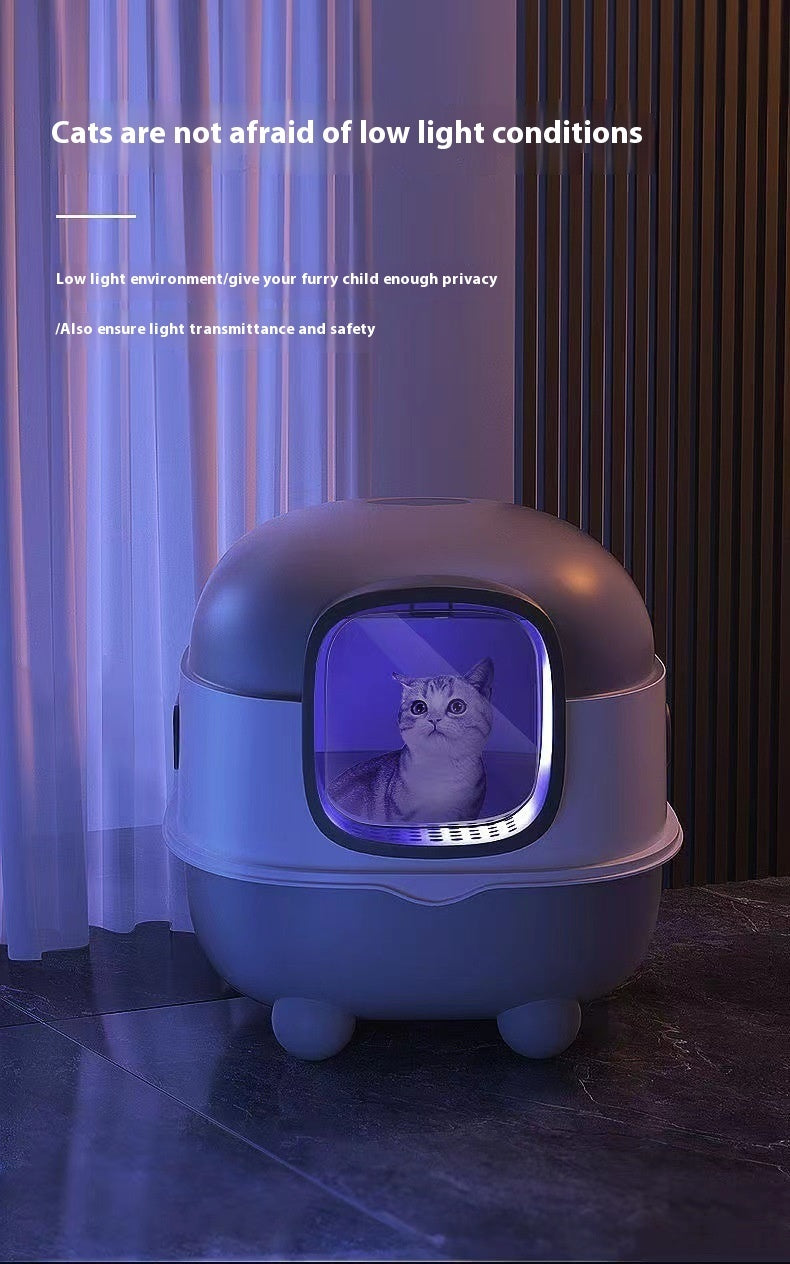 PetHaven.comLitter Box Fully Enclosed Oversized UV SterilizationLitter Box Fully Enclosed Oversized UV SterilizationProduct information:
 
 Specification: Large cat litter box
 
 Target audience: Cats
 
 Material: PP
 
 Colors: Starry Sky Grey Basic Deodorization, Roland Purple BaLitter box