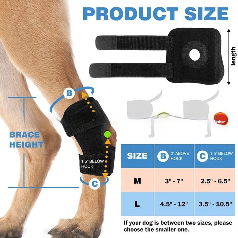 PetHaven.comPet Dog Leg Guard Joint Knee Pad ACL Ligament Tear Auxiliary Rehabilitation Cat Joint Dislocation ProtectionPet Dog Leg Guard Joint Knee Pad ACL Ligament Tear Auxiliary RehabilitProduct information:
 
 Color: Black (single price)
 
 Applicable occasions for gifts: weddings, parties, others
 
 Material: Polyester
 
 Category: Pet chain ring, accessories