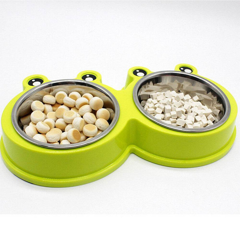 PetHaven.comFood Bowl Pet Food ContainerFood Bowl Pet Food ContainerSpecification: 
100% new quality 
Material: ABS / Stainless Steel 
Color: pink, green, blue 
Size: 28 * 11.5 * 4cm 
Easy to clean Can be used for food and water 
Pac0