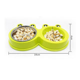 PetHaven.comFood Bowl Pet Food ContainerFood Bowl Pet Food ContainerSpecification: 
100% new quality 
Material: ABS / Stainless Steel 
Color: pink, green, blue 
Size: 28 * 11.5 * 4cm 
Easy to clean Can be used for food and water 
Pac0