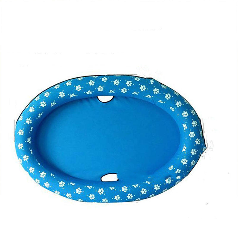 PetHaven.comDog Swimming Pool Inflatable Hammock Pets Pool Floating Bed Spring Summer Swimming RingDog Swimming Pool Inflatable Hammock Pets Pool Floating Bed Spring SumFeatures:
 


 1、Ideal for dogs: This puppy pool floats for dogs and other pets to move in the water and can support weights up to 40kg.
 
 2、Safety design: the inne0