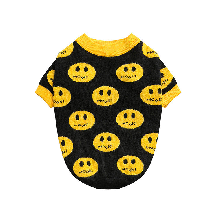 PetHaven.comDog clothes cat pet clothesDog clothes cat pet clothesmaterial: Wool
 
 Product Category: Clothes
 
 style: Casual
 
 Item: MK9 smile sweater
 
 Applicable gender: General
 
 Color: black
 
 Size: XS code, S code, M cod0