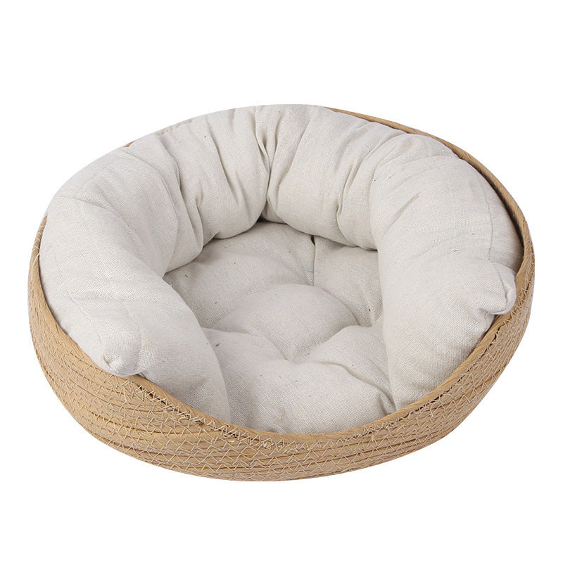 PetHaven.comSimple Wind Rattan Cat Nest Hand-woven Nest Universal Cat Scratching BoardSimple Wind Rattan Cat Nest, Hand-woven Nest, Universal Cat ScratchingModel            diameter                          height                                 recommended weight
S                       32cm                            Litter box