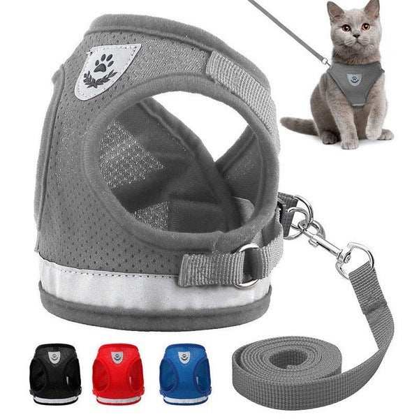 PetHaven.comPet Leash Breathable Mesh Chest BackPet Leash Breathable Mesh Chest BackOverview:
 
 Hook and loop closure, easy to put on and take off
 
 Breathable mesh material. Soft and comfortable, make your pet comfortable to wear
 
 Reflective bepet handling