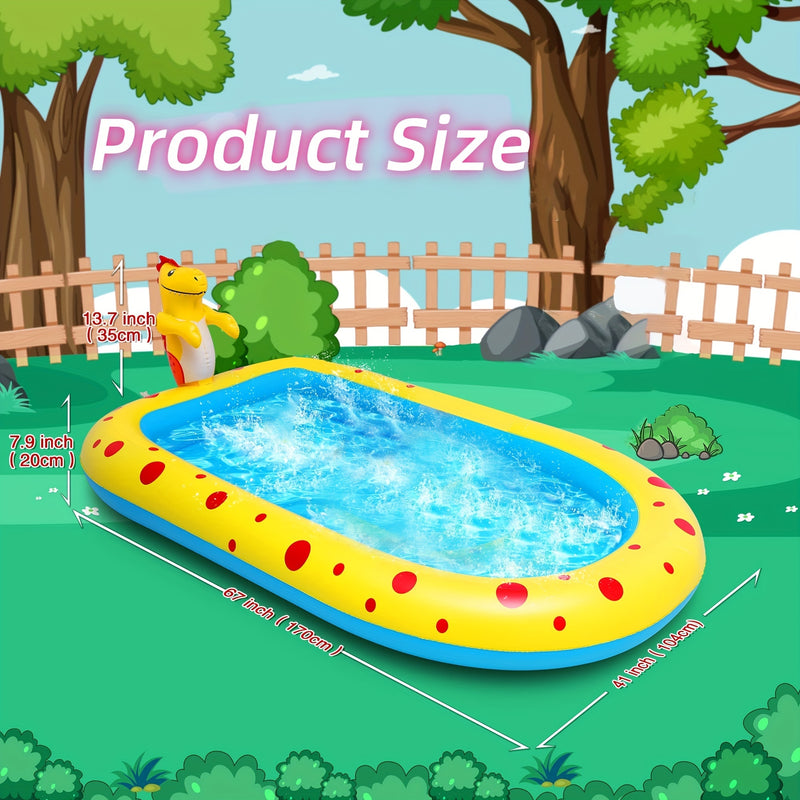 PetHaven.comKids Pet Play Mat Water Play Toy Shark PoolDinosaur Water Spray Pool For Kids Pet Play Mat Water Play Toy Shark Psize 170*105*65cm

 Weight 1.3kg4