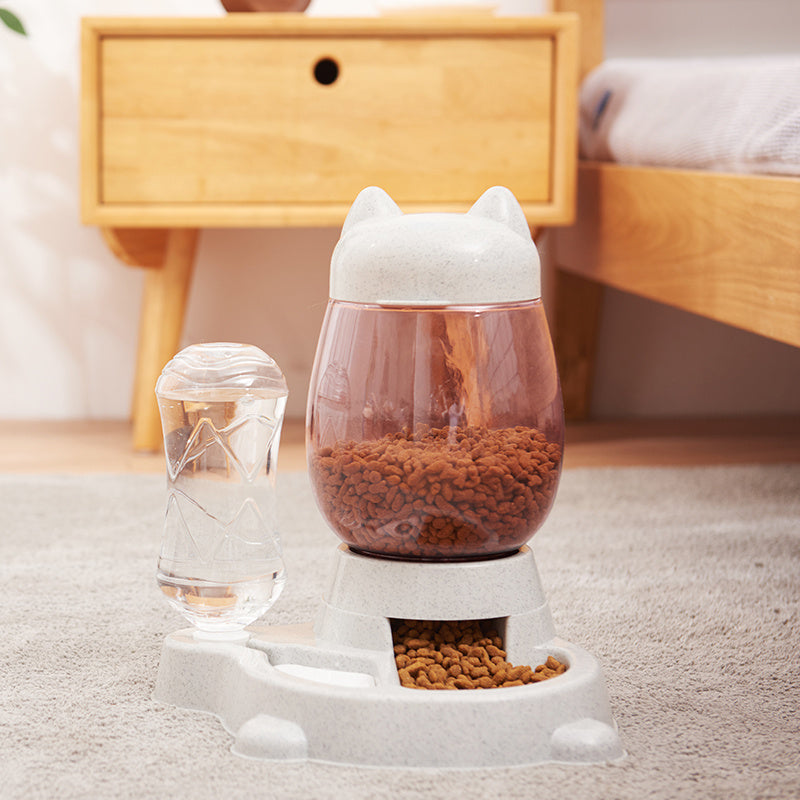 PetHaven.comAutomatic pet feeder drinking fountainAutomatic pet feeder drinking fountainProduct Name: Pet Feeder
 
 Product size: 26 * 21 * 30cm
 
 (length, width, height)
 
 Capacity: water bottle 528ml bucket 2.21
 
 Product material pet material
 
 s0