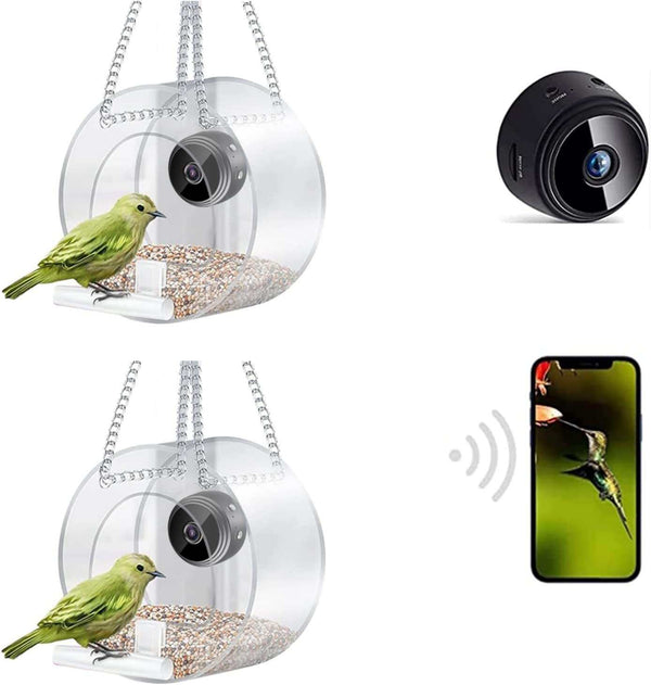 PetHaven.comPet Smart Feeder Outdoor Real-time MonitoringPet Smart Feeder Outdoor Real-time Monitoring With HD CameraProduct information:
 
 Color: transparent
 
 Specifications: round, triangle, house type
 
 Applicable object: Birds
 
 Packing List: white box packaging
 
 Categor0