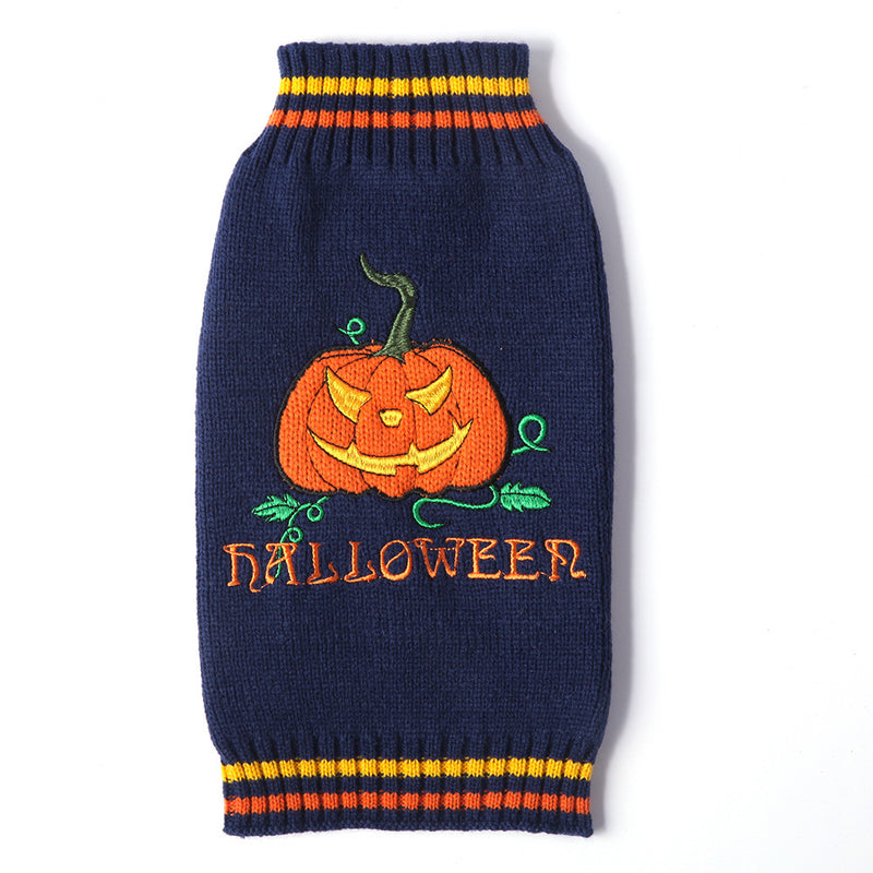 PetHaven.comPet Halloween Dog Knitted Pumpkin SweaterPet Halloween Dog Knitted Pumpkin SweaterProduct information:
 


 Material: Acrylic
 
 Application: Pet
 
 Color: orange black pumpkin, new pumpkin-navy blue,


 


 Size information:
 
 


 
 
 size
 
 Ba0