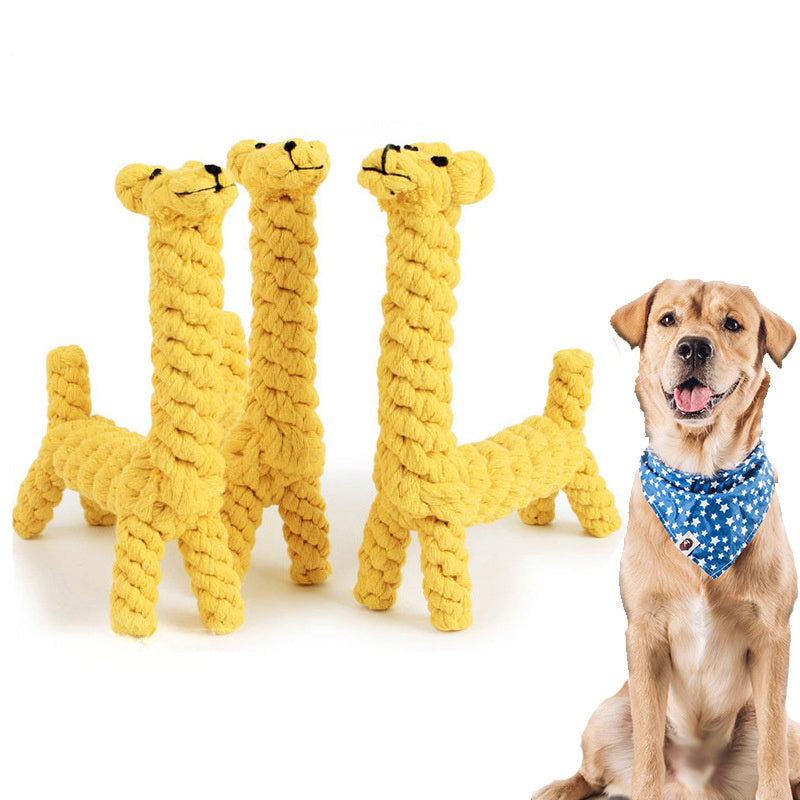 PetHaven.comSmall Dogs Cleaning Teeth Puppy Dog Rope Knot Ball Toy Playing Animals Dogs Toys PetsGiraffe Bite Resistant Pet Dog Chew Toys For Small Dogs Cleaning Teeth4