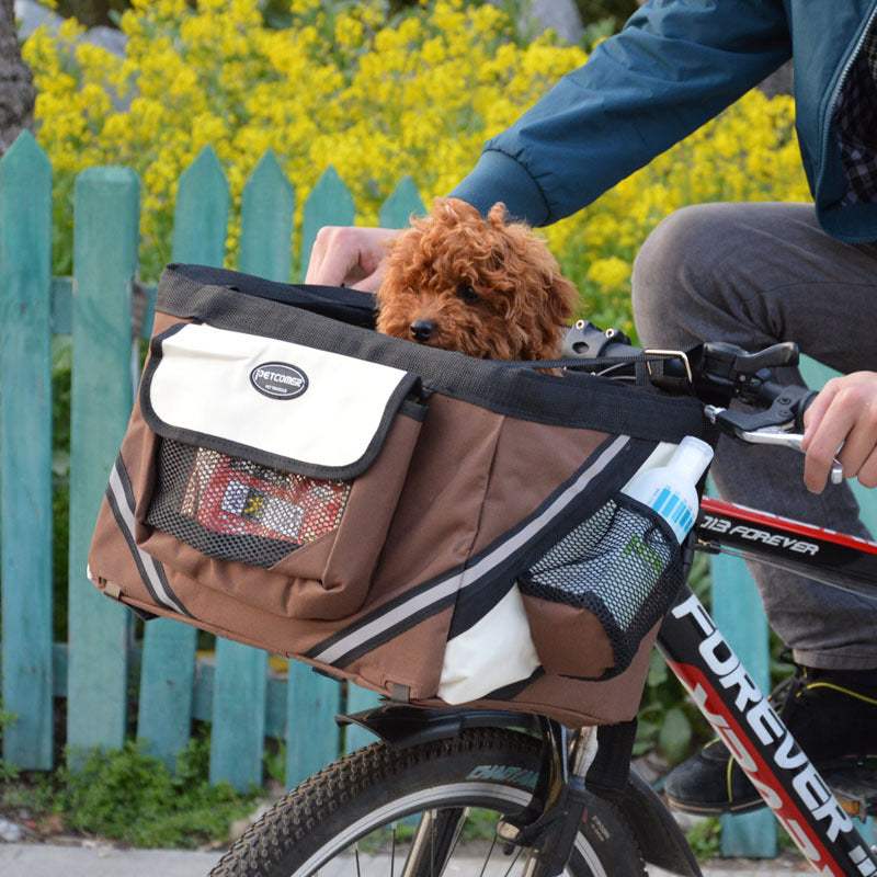 PetHaven.comPortable Dog Bicycle Carrier SeatPortable Dog Bicycle Carrier Seat for small dog.Take Your Furry Friend on Every Adventure!The Portable Dog Bicycle Carrier Seat is designed for pet lovers who never want to leave their canine companion behind. Thiaccessories