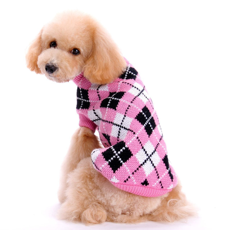 PetHaven.comPet clothes autumnPet clothes autumn and winter knittingmaterial: Wool
 
 Product category: sweater
 
 Use object: small and medium-sized dog clothing
 
 Style: knitted
 
 Collar shape: round neck
 
 Pattern: Geometric di0