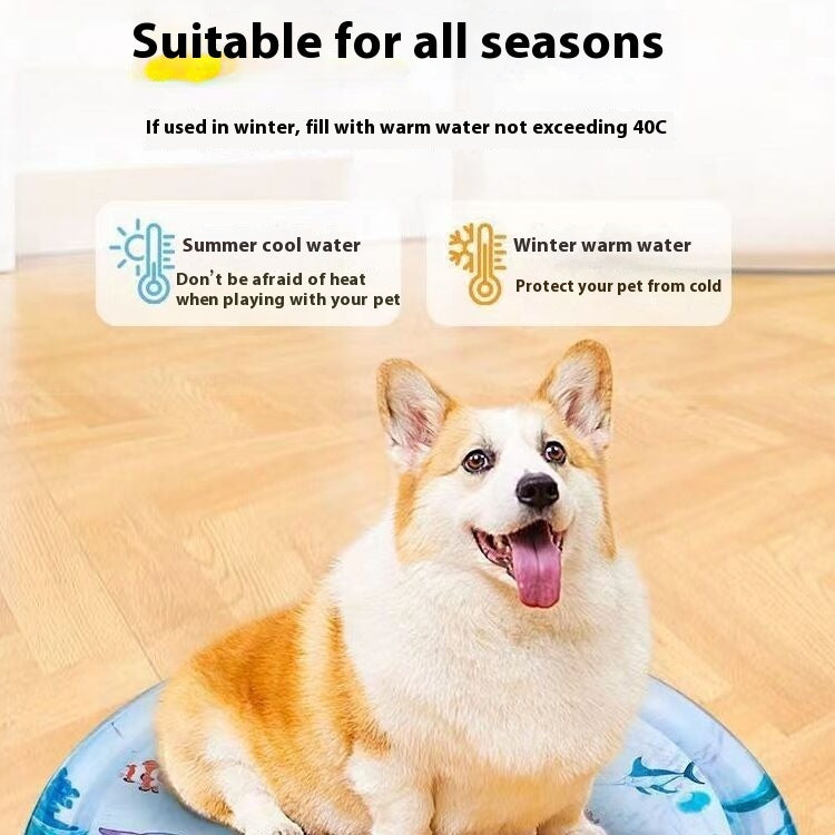 PetHaven.comSummer Cooling Pet Water Bed Cushion Ice Pad Dog Sleeping Square MatSummer Cooling Pet Water Bed Cushion Ice Pad Dog Sleeping Square Mat FOverview:


 The enhanced thickness ensures water playmat durability and long-lasting use.
 
 This water playmat features a fish design that captures the attention o0