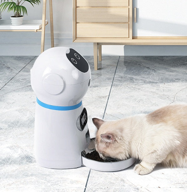 PetHaven.comAutomatic pet feederAutomatic pet feeder●Grain storage barrel: Removable grain barrel, easy to clean
 
 ●Applicable food: 5mm-12mm dry food
 
 Manual feeding: single feeding once, about 5g each time
 
 ●Au0
