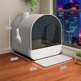 PetHaven.comToilet Cat Litter Box Closed Type Odor IsolationToilet Cat Litter Box Closed Type Odor IsolationProduct Details:
 
 Material: PVC
 
 Pattern: plain
 
 Type: cat litter box
 
 Shape:
 
 1 Style: [Smoke and Rain Ash] Fully enclosed bamboo charcoal deodorant cat wLitter box