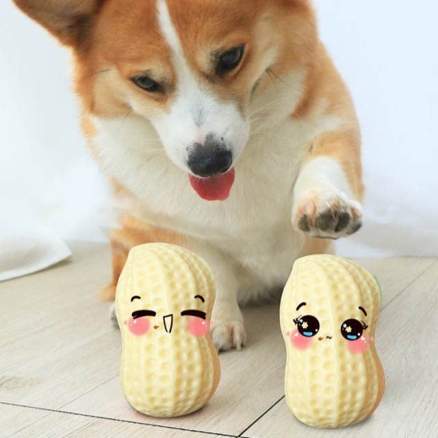 PetHaven.comSmall Middle Dogs Bite Resistant Puppy Cat Dogs Toys Pets Rubber Peanut Clean Tooth Chew ToyFunny Pet Dog Squeaky Toys For Small Middle Dogs Bite Resistant Puppy 【DOG CHEW TOYS FOR AGGRESSIVE CHEWRES】: Dog peanut-shaped dog squeaky toys are perfect for meeting your dog’s instinctual chewing needs and satisfying their boredom.5