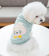 PetHaven.comDog clothesCat,Dog Sweatermaterial: Wool
 
 Product category: Sweater
 
 Applicable gender: universal
 
 Color: yellow cat, green lion, pink rabbit, red puppy, blue panda, yellow lion, gray p0