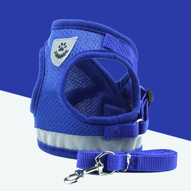 PetHaven.comPet Leash Breathable Mesh Chest BackPet Leash Breathable Mesh Chest BackOverview:
 
 Hook and loop closure, easy to put on and take off
 
 Breathable mesh material. Soft and comfortable, make your pet comfortable to wear
 
 Reflective bepet handling
