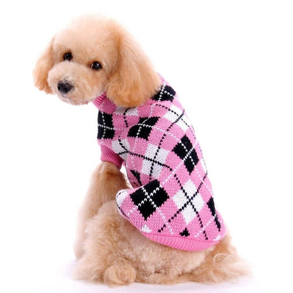 PetHaven.comPet clothes autumnPet clothes autumn and winter knittingmaterial: Wool
 
 Product category: sweater
 
 Use object: small and medium-sized dog clothing
 
 Style: knitted
 
 Collar shape: round neck
 
 Pattern: Geometric di0