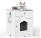 PetHaven.comWooden Pet HouseWooden Pet HouseProduct Information

 
 
 Product Type
 Cat Litter Box Enclosure
 
 
 Color
 White
 
 
 Material
 MDF
 
 
 Product Size
 18.9\' W x 20.9\' D x 25\' H
 
 
 Top WeightLitter box