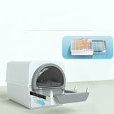 PetHaven.comPet Semi-automatic Cat Litter Basin Deodorization Semi EnclosedPet Semi-automatic Cat Litter Basin Deodorization Semi EnclosedProduct information :
 
 
 Color: black and white
 
 Specification: basic model (including 2 replacement boxes)
 
 Applicable object: cats
 
 Material: PP
 
 
 
 SizLitter box