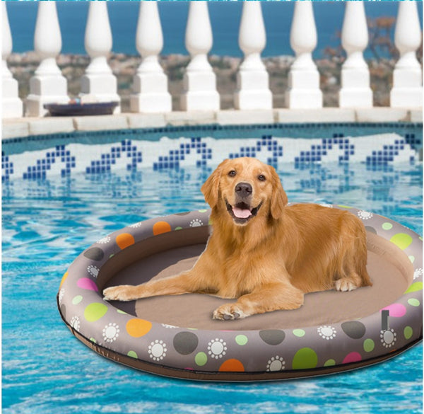 PetHaven.comDog Swimming Pool Inflatable Hammock Pets Pool Floating Bed Spring Summer Swimming RingDog Swimming Pool Inflatable Hammock Pets Pool Floating Bed Spring SumFeatures:
 


 1、Ideal for dogs: This puppy pool floats for dogs and other pets to move in the water and can support weights up to 40kg.
 
 2、Safety design: the inne0