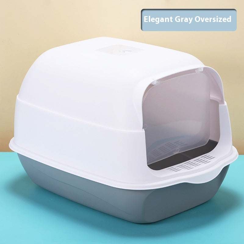 PetHaven.comLitter Box Fully Enclosed Cat ToiletLitter Box Fully Enclosed Cat ToiletProduct information:


 Size: 50 * 35 * 33cm
 
 Color: Sakura Pink, Sapphire Blue Deep Sky Grey
 
 Material: PP material
 
 

Packing list: 

Cat litter box x 1pc 

Litter box