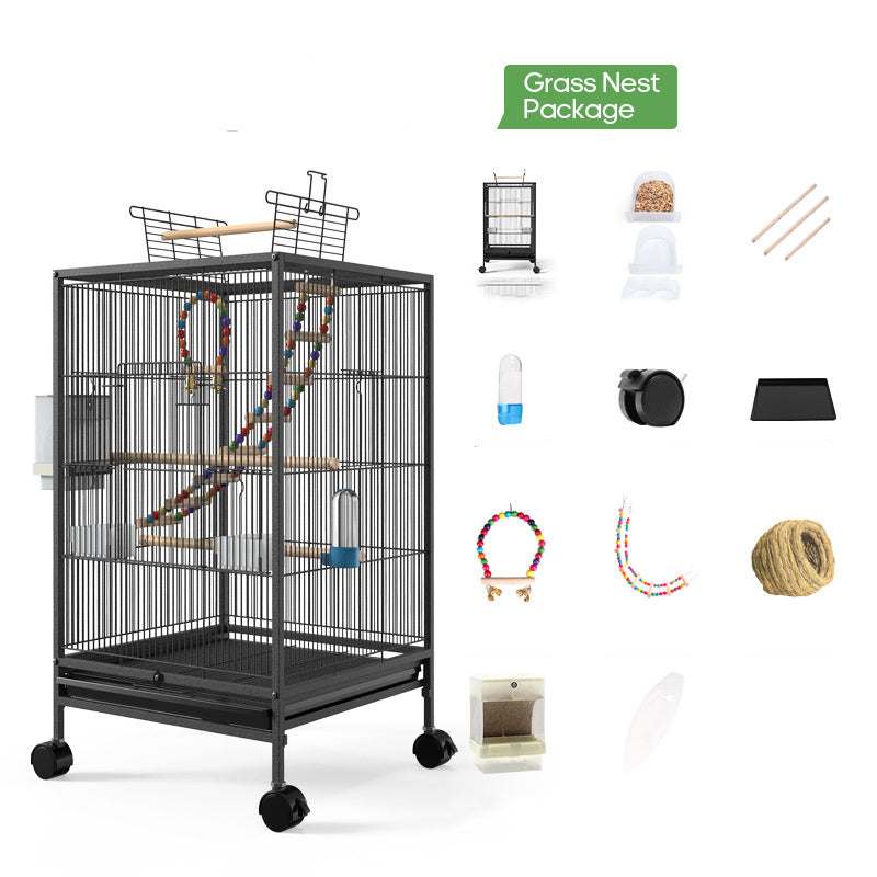 PetHaven.comFeeder Toy Grass Nest Breeding BoxParrot Xuanfeng Bird Cage With Feeder Toy Grass Nest Breeding BoxThe Feeder Toy Grass Nest Breeding Box is the perfect combination of a feeder and a breeding nest for your pets. Designed with durable, eco-friendly materials, this accessories