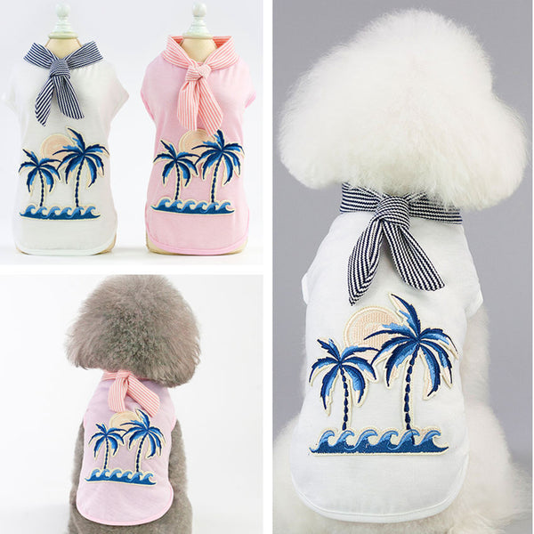 PetHaven.comCoconut tree embroideryCoconut tree embroidery from pet clothingMaterial: Cotton
 
 style: Casual
 
 Color: pink, white


 v\:* {behavior:url(#default#VML);}o\:* {behavior:url(#default#VML);}x\:* {behavior:url(#default#VML);}.sha0
