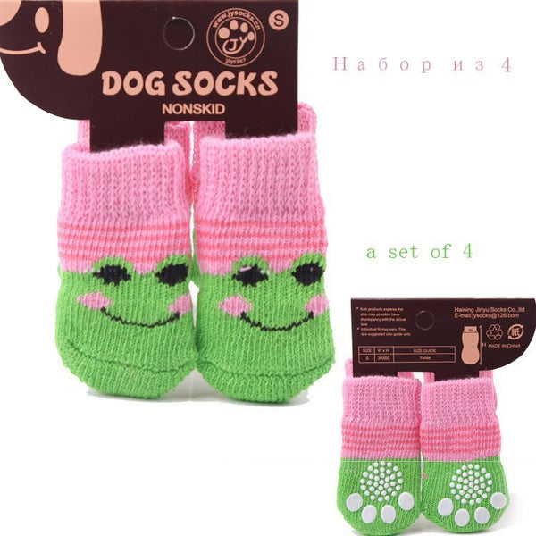 PetHaven.comdog dog socksThe dog dog socksMain fabric composition: polyester fiber (polyester)
Color: pink, yellow (4 packs)

 size:
 
 S: It is recommended to wear within 3 kg.
 
 
 M: It is recommended to socks