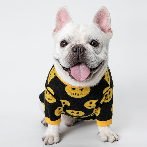 PetHaven.comDog clothes cat pet clothesDog clothes cat pet clothesmaterial: Wool
 
 Product Category: Clothes
 
 style: Casual
 
 Item: MK9 smile sweater
 
 Applicable gender: General
 
 Color: black
 
 Size: XS code, S code, M cod0