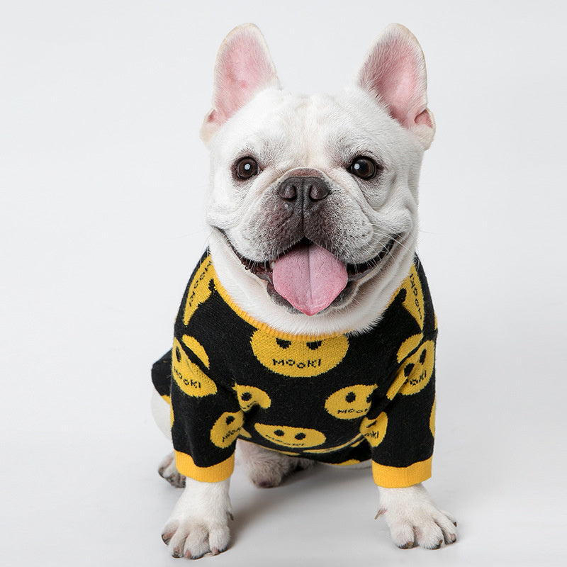 PetHaven.comDog clothes cat pet clothesDog clothes cat pet clothesmaterial: Wool
 
 Product Category: Clothes
 
 style: Casual
 
 Item: MK9 smile sweater
 
 Applicable gender: General
 
 Color: black
 
 Size: XS code, S code, M cod0